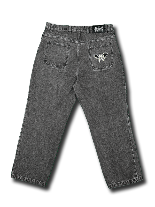 Full back view of the Redeye Midnight Jeans, with two pockets and visible waistband label.